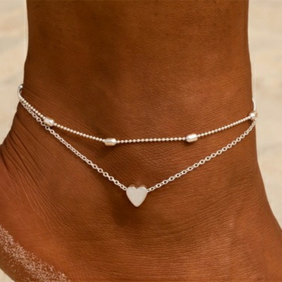 2 Pcs Stackable Dainty Anklet Set - Picture 2 of 6